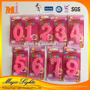 Elegant Design Beautiful Quality Export Birthday Number Candle for Cake Decoration